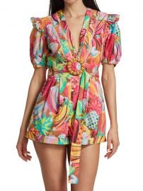 Farm Rio Fruit Salad Belted Romper  SaksFifthAvenue at Saks Fifth Avenue